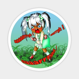 argh! kawaii cartoon girl having a bad day Magnet